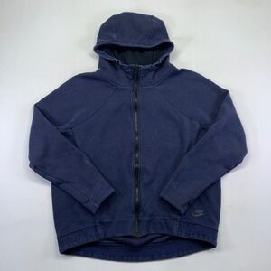 Nike Tech Fleece Full Zip Hoodie Women's Medium Blue Athleisure Thumb Hole Zipup